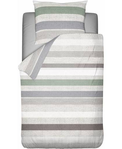 Wake up! Bedding Dekbedovertrek Pastel Stripe 140x220cm - Microvezel - Groen