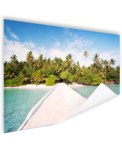 FotoCadeau.nl - Pier naar tropisch eiland in de Maldiven Poster 180x120 cm - Foto print op Poster (wanddecoratie)