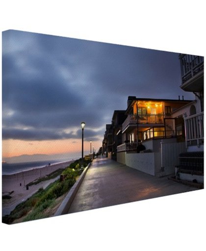 FotoCadeau.nl - Manhattan Beach woningen LA Canvas 60x40 cm - Foto print op Canvas schilderij (Wanddecoratie)
