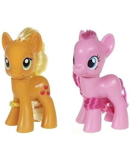 2x My Little Pony speelfiguren set Applejack/Pinkie Pie 8 cm