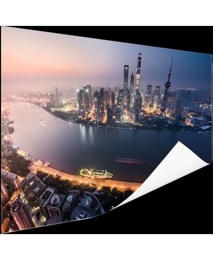 FotoCadeau.nl - Shanghai zonsondergang Poster 180x120 cm - Foto print op Poster (wanddecoratie)