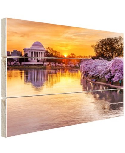FotoCadeau.nl - Jefferson Memorial Washington DC Hout 60x40 cm - Foto print op Hout (Wanddecoratie)
