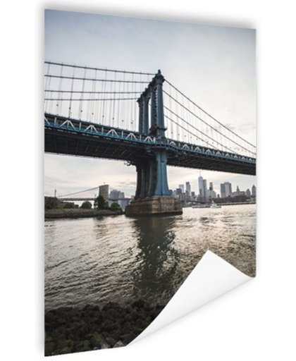 FotoCadeau.nl - NewYork Manhattan Bridge zonsondergang Poster 60x90 cm - Foto print op Poster (wanddecoratie)