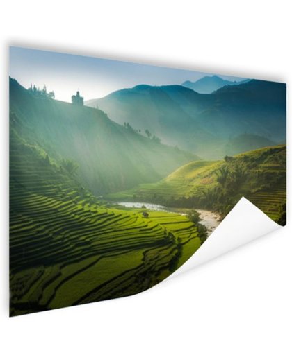 FotoCadeau.nl - Groene vlakte in Azie Poster 150x75 cm - Foto print op Poster (wanddecoratie)