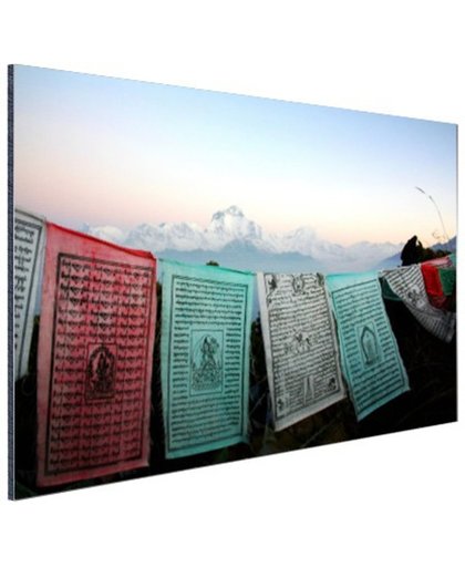 FotoCadeau.nl - Boeddhistische gebedsvlaggen Aluminium 90x60 cm - Foto print op Aluminium (metaal wanddecoratie)