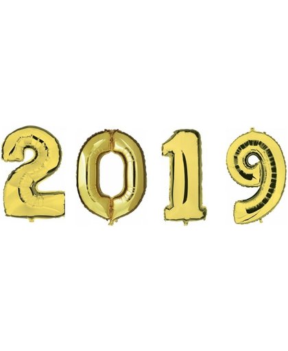 Grote 2019 folie ballonnen - goud - 100 cm - oud en nieuw versiering