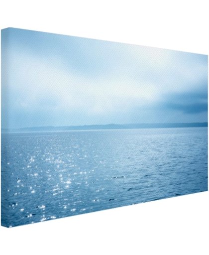 Zonlicht weerspiegelt op de zee Canvas 180x120 cm - Foto print op Canvas schilderij (Wanddecoratie)