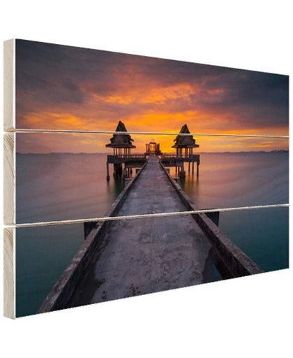 FotoCadeau.nl - Sunset in Thailand foto afdruk Hout 30x20 cm - Foto print op Hout (Wanddecoratie)