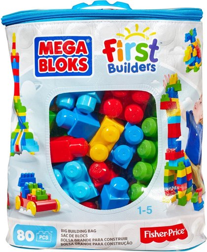 Mega Bloks First Builders 80 Maxi blokken met tas - Constructiespeelgoed