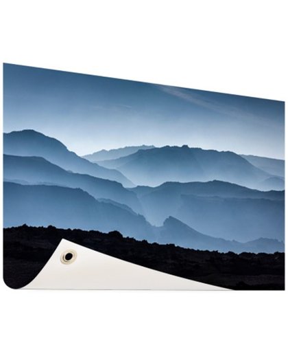FotoCadeau.nl - Silhouette van bergen Tuinposter 200x100 cm - Foto op Tuinposter (tuin decoratie)