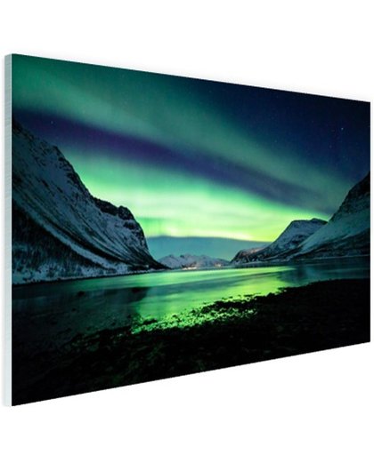 Ongelooflijke noorderlicht in Noorwegen Glas 180x120 cm - Foto print op Glas (Plexiglas wanddecoratie)
