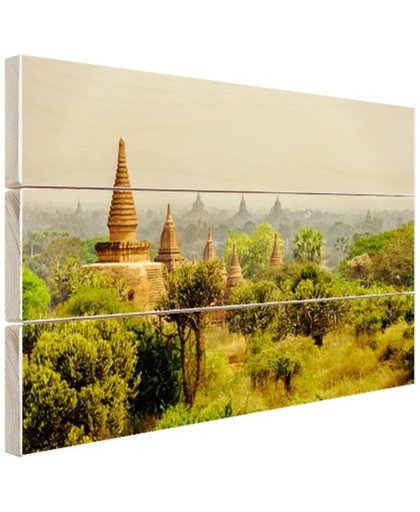 FotoCadeau.nl - Bagan tempels in Myanmar Azie Hout 120x80 cm - Foto print op Hout (Wanddecoratie)