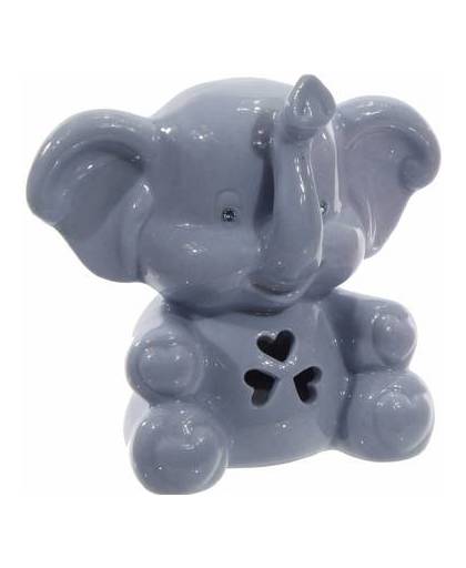 Porseleinen spaarpot blauwe olifant 10 cm
