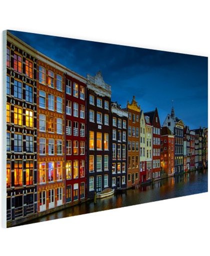 Pakhuizen aan de gracht Amsterdam Glas 180x120 cm - Foto print op Glas (Plexiglas wanddecoratie)