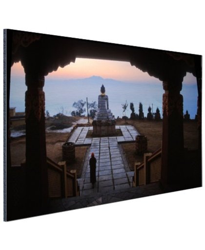 Klooster van Osel Ling Nepal Aluminium 180x120 cm - Foto print op Aluminium (metaal wanddecoratie)