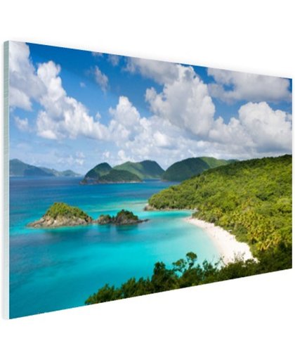 FotoCadeau.nl - Caribische eilanden en stranden Glas 120x80 cm - Foto print op Glas (Plexiglas wanddecoratie)
