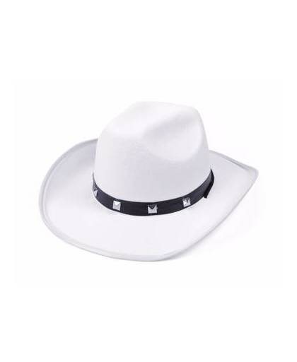 Witte cowboy hoed met studs