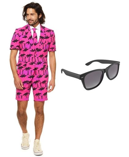 Palmbomen zomer heren kostuum / pak - maat 50 (L) met gratis zonnebril