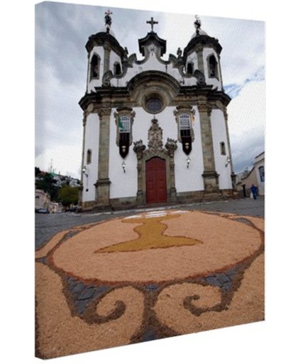 FotoCadeau.nl - Kerk Brazilie  Canvas 40x60 cm - Foto print op Canvas schilderij (Wanddecoratie)