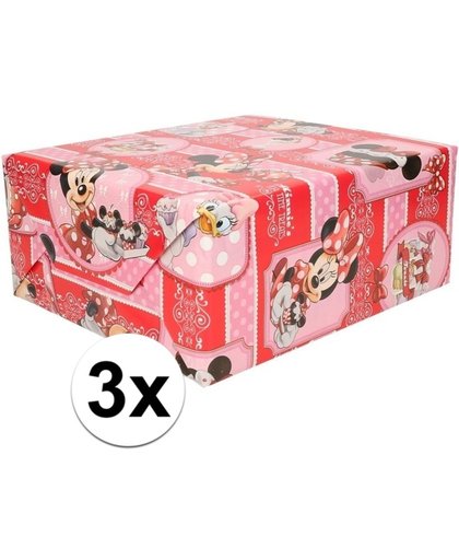 3x Disney inpakpapier / cadeaupapier Minnie cupcake 200 x 70 cm op rol