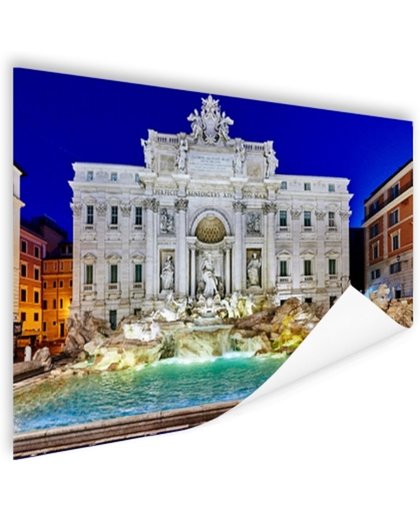 FotoCadeau.nl - Prachtig verlichte Trevi fontein Rome Poster 60x40 cm - Foto print op Poster (wanddecoratie)
