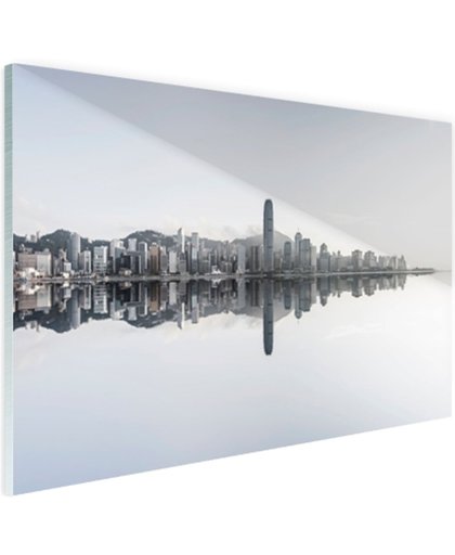 FotoCadeau.nl - Hongkong skyline Glas 60x40 cm - Foto print op Glas (Plexiglas wanddecoratie)