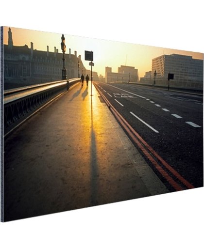 De Westminster brug bij zonsopgang Aluminium 180x120 cm - Foto print op Aluminium (metaal wanddecoratie)