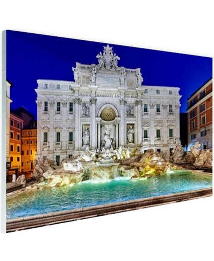 FotoCadeau.nl - Prachtig verlichte Trevi fontein Rome Glas 90x60 cm - Foto print op Glas (Plexiglas wanddecoratie)