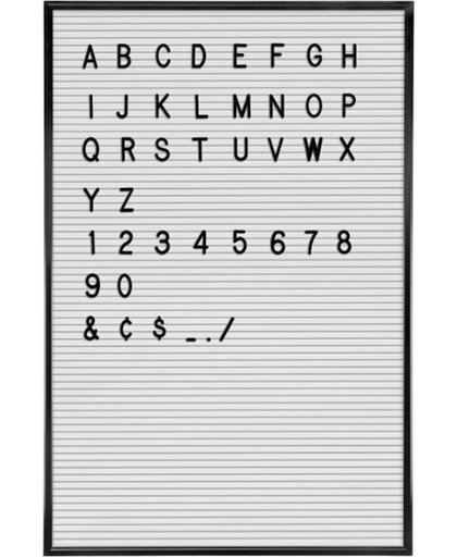 Jay letterbord zwart kader witte achtergrond met 286 zwarte letters