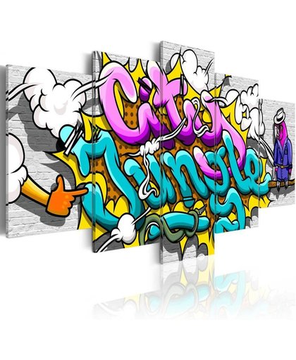 Schilderij - Graffiti: city jungle