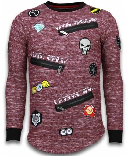 Local Fanatic Longfit Embroidery - Sweater Patches - Elite Crew - Bordeaux - Maten: XL