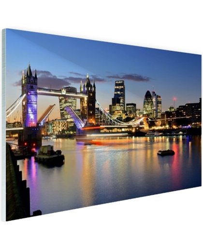 FotoCadeau.nl - Een geopende Tower Bridge Glas 120x80 cm - Foto print op Glas (Plexiglas wanddecoratie)