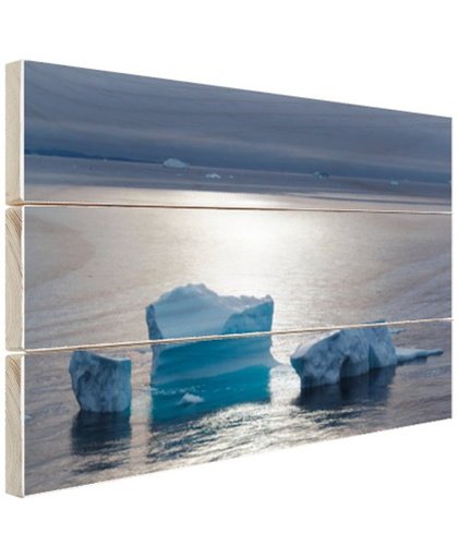 FotoCadeau.nl - Drijvend ijs Noordpool Hout 120x80 cm - Foto print op Hout (Wanddecoratie)