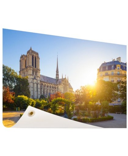 FotoCadeau.nl - Notre Dame zonnige dag Tuinposter 200x100 cm - Foto op Tuinposter (tuin decoratie)
