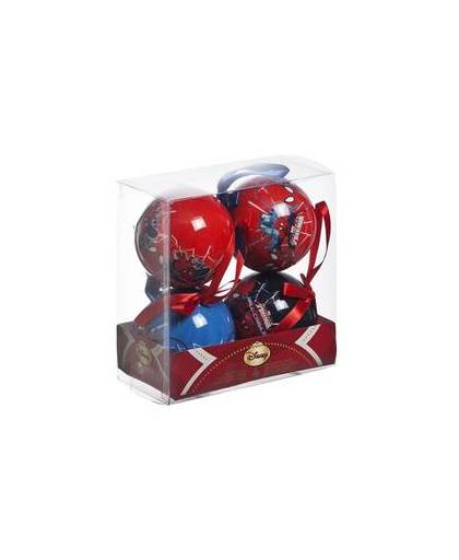 Kerstballen spiderman 4 stuks