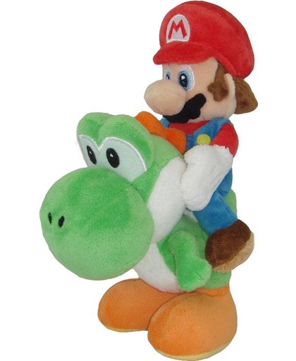 Super Mario Bros.: Mario Riding Yoshi 20 cm Knuffel
