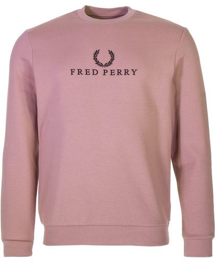 Fred Perry Embroidered  Sporttrui - Maat XL  - Mannen - licht roze/zwart