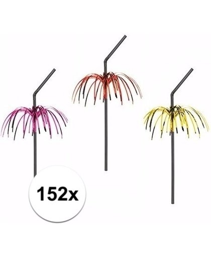 152x Tropische rietjes met kleuren palm