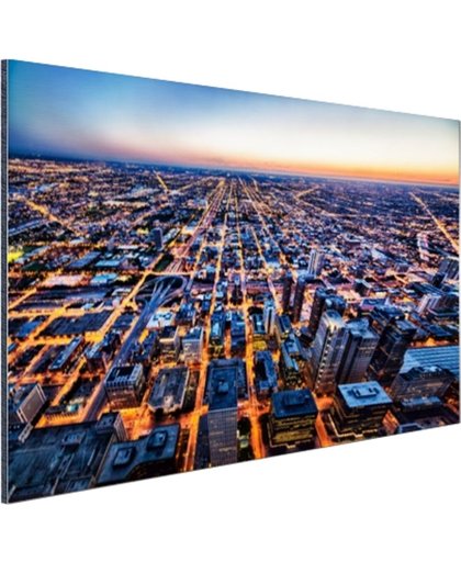 FotoCadeau.nl - Chicago gebouwen Aluminium 90x60 cm - Foto print op Aluminium (metaal wanddecoratie)