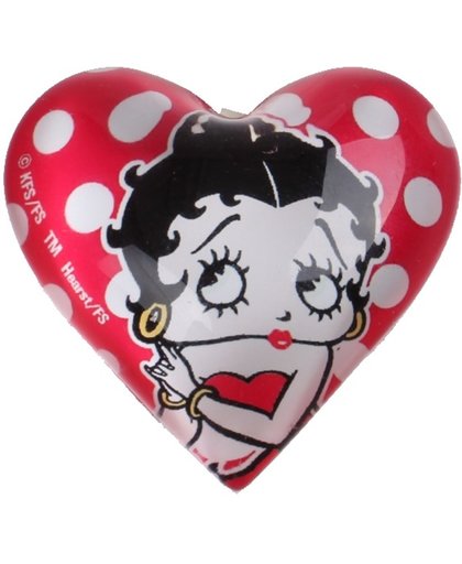 magneet hart Betty Boop 4 cm glas rood/wit