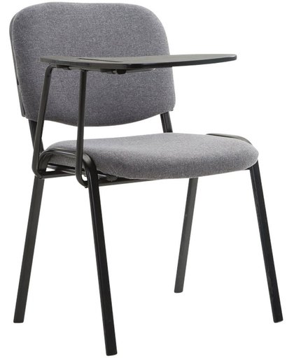 Clp Bezoekersstoel KEN met klaptafel, robuuste vergaderstoel, verkrijgbaar in verschillende kleuren, bekleding van stof, - grijs,