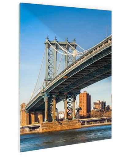 FotoCadeau.nl - Manhattan brug in New York City Glas 20x30 cm - Foto print op Glas (Plexiglas wanddecoratie)