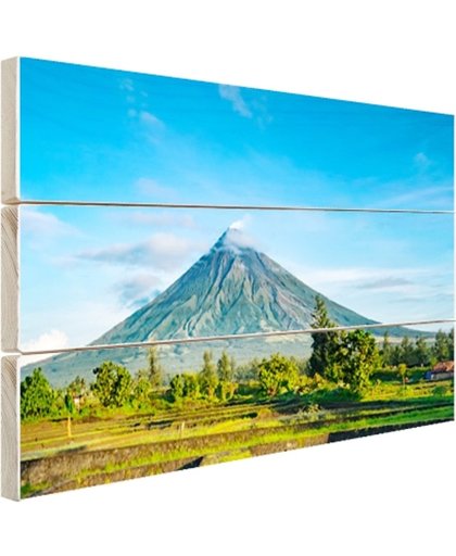FotoCadeau.nl - Een vulkaan op de Filipijnen Hout 80x60 cm - Foto print op Hout (Wanddecoratie)