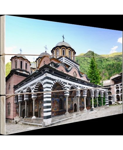 FotoCadeau.nl - Rila klooster Bulgarije Hout 120x80 cm - Foto print op Hout (Wanddecoratie)