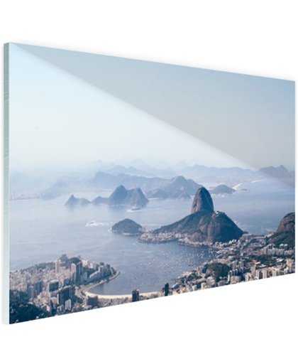 Bergen rondom Rio de Janeiro Glas 180x120 cm - Foto print op Glas (Plexiglas wanddecoratie)