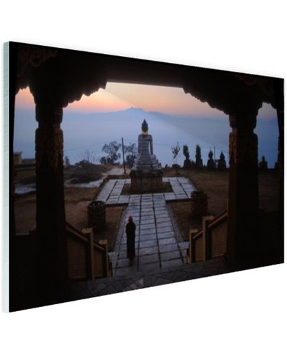Klooster van Osel Ling Nepal Glas 180x120 cm - Foto print op Glas (Plexiglas wanddecoratie)