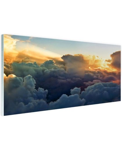 FotoCadeau.nl - Kijkje van bovenaf wolken Glas 120x80 cm - Foto print op Glas (Plexiglas wanddecoratie)