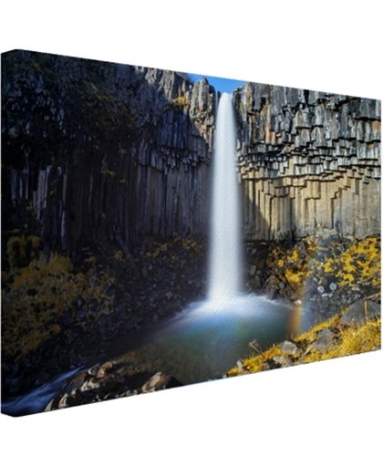 Svartifoss waterval in IJsland Canvas 180x120 cm - Foto print op Canvas schilderij (Wanddecoratie)