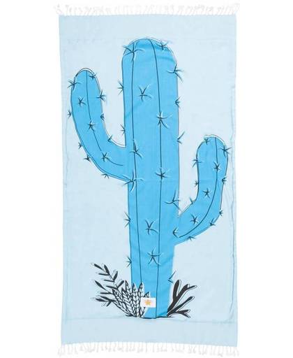 Mycha Ibiza – strandlaken – strandhanddoek – kikoy – cactus – blauw – 100% katoen