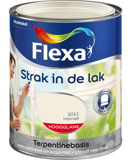 Flexa Strak In De Lak Hoogglans - Ivoorwit - 1,25 liter